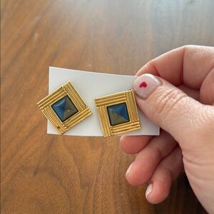 Vintage gold and blue earrings